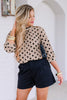 Dottie Polkadot Latte Long Sleeve Blouse
