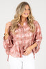 Taylor Peach Long Sleeve Blouse