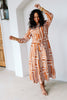 Go From Here Caramel Long Sleeve Midi Dress