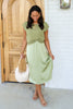 Happy Endings Sage Short Sleeve Midi Dress Set