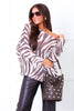 TWT® Shannon Brown Zebra 3/4 Sleeve Sweater