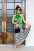 Mariah Pine Satin Sleeveless Blouse