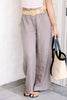 Moving Slow Dark Taupe Linen Wide Leg Pant