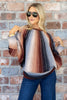 Days on End Brown Multicolor Long Sleeve Sweater Top