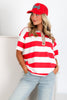 Marnie Ruby Striped Polo Short Sleeve Top