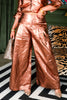 Culotte Metallic Chocolate Foil Linen Pants