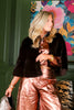 Jessica Brown Faux Fur Cape