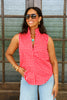 Summer Feeling Red Gingham Sleeveless Top
