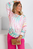 Peaceful Feeling Pastel Multi Knitted 3/4 Sleeve Sweater