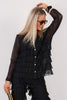 Chacha Black Mesh Long Sleeve Cardigan