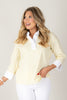 Foxcroft Tammy Striped Lemon & White Long Sleeve Blouse