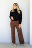 Shania Black Camel Wide Leg Pant