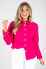 A.Z.I. On Your Time Fuchsia Long Sleeve Blouse