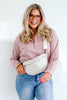 Doing The Best Gingham Mauve Long Sleeve Pullover