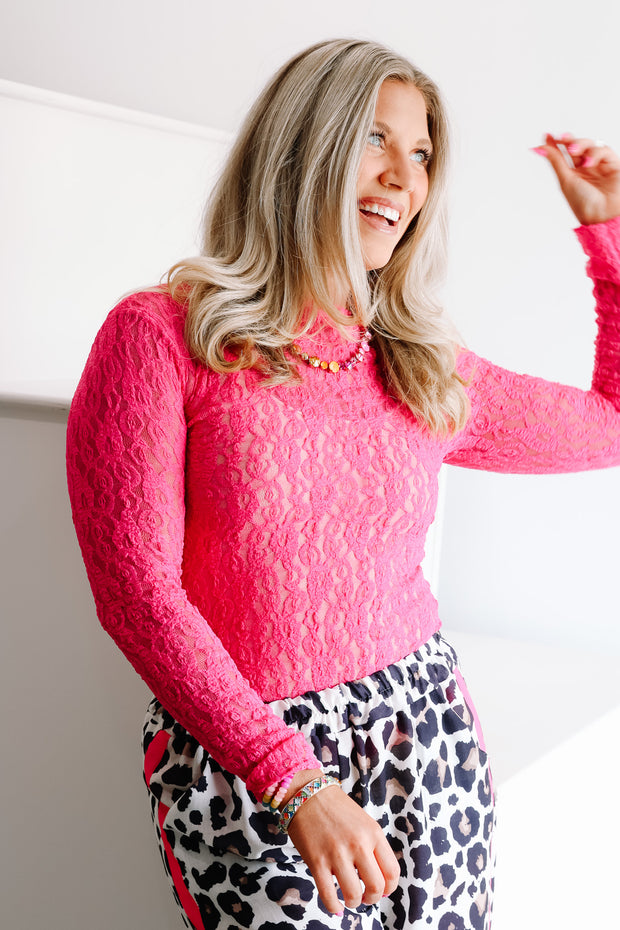 TWT® Lillian Pink Long Sleeve Layering Top