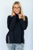 Bexie Black Oversized Long Sleeve Turtleneck Top