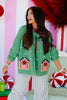 Gingerbread House Green Long Sleeve Cardigan