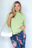 TWT®  Whitley Green Mock Neck 3/4 Sleeve Top