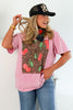 Leopard Cherries Pink Short Sleeve Tee