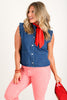Aria Denim Blue Sleeveless Top