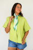 Annie Lime Short Sleeve Blouse