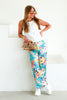 Above And Beyond Green Mix Printed Wide Leg Pant