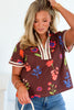 Meghan Mahogany Short Sleeve Top