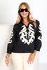 Thalia Black Long Sleeve Top
