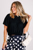 So Bubbly Bamboo Black Short Sleeve Top