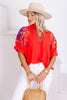 Gabriette Tomato Red Short Sleeve Top