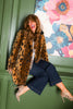 Imani Leopard Faux Fur Long Sleeve Coat