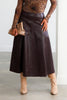 Wrangler Brown Faux Leather Maxi Skirt