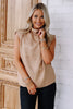 Stole the Show Taupe Cowl Neck Sleeveless Top