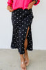 Percy Polka Dot Black Midi Skirt