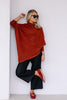 Sophie Rust Oversized Long Sleeve Sweater Top