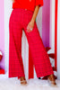 TWT® Red and Pink Plaid Wide Leg Pant