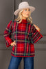 Listen to the Bells Red Plaid Long Sleeve Sweater Top