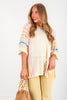Heather Natural Knitted Short Sleeve Sweater