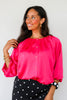 Gathered Around Fuchsia 3/4 Sleeve Blouse