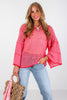 Donna Knitted Pink Bell Sleeve Sweater