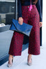 Birdie Leopard Burgundy Wide Leg Cropped Pant