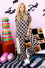 DOORBUSTER TWT® Jack O' Lantern Black Halloween Wide Leg Pajama Set
