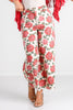 Rose Garden Red Wide Leg Pant