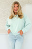 Here with Me Embroidered Long Sleeve Sage Top