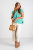 Lucky You're Here Dusty Mint Sleeveless Sweater