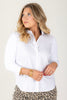 Foxcroft Dina White Long Sleeve Layering Top