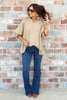 Close To You Taupe Short Puff Sleeve Top