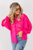 DOORBUSTER In My Heart Fuchsia Button Down Long Sleeve Top
