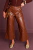 Luanne Harness Studded Vegan Leather Wide Leg Pant