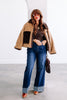 Cassidy Beige Faux Fur Bomber Jacket